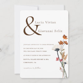 Invitación Boda elegante Spring Wildflowers