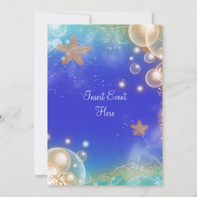 Invitación "Boda elegante tema de playa" cumpleaños de compro (Anverso)