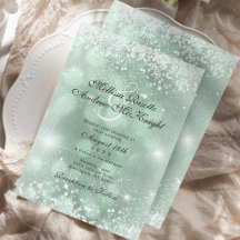 Boda Elegante Verde Claro con Brillo de Plata