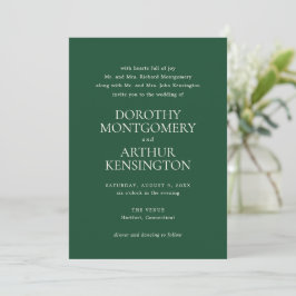 Invitación Boda elegante verde esmeralda moderna