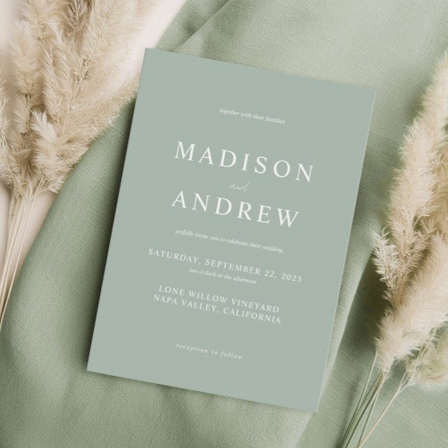 Invitación Boda Elegante Verde Masaje Moderno (Subido por el creador)