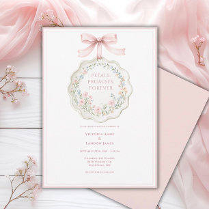 Invitación Boda elegante vintage floral rosa