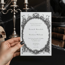 Boda Elegante Vintage Gótico Toile Negro