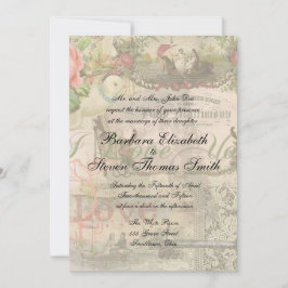 Invitación Boda elegante vintage matrimonio antiguo vintage