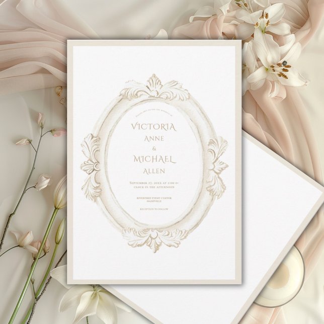 Invitación Boda elegante vintage neutral (Subido por el creador)