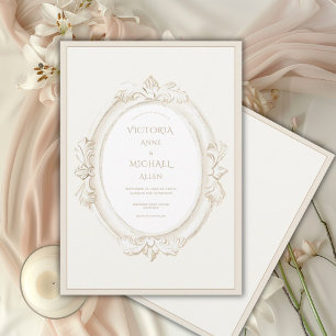 Invitación Boda elegante vintage neutral