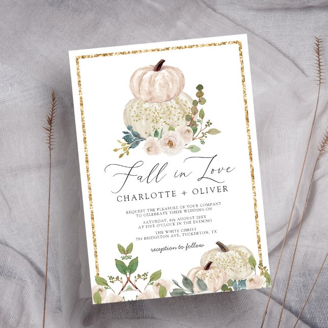 Invitación Boda elegante y capilar floral de otoño (Subido por el creador)