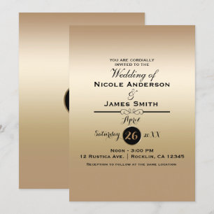 Invitación Boda elegante y con clase metálica brillante respl
