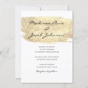 Invitación Boda elegante y dorada amarilla