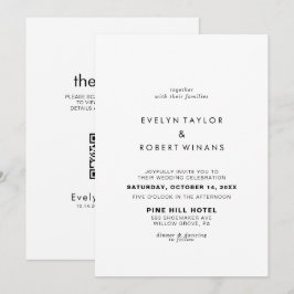Invitación Boda elegante y formal minimalista