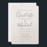 Invitación Boda elegante y lujoso de estilo señorial<br><div class="desc">Con nombres de estilo característico,  esta elegante invitación a la boda puede ser personalizada con su información en letras grises de moda. Diseñado por Thisisnotme©</div>