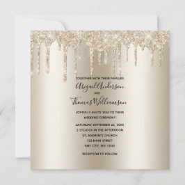 Invitación Boda elegante y moderna con brillo de champán