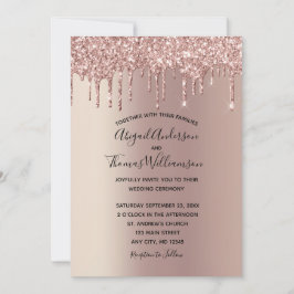 Invitación Boda elegante y moderna con destellos de rosa dora