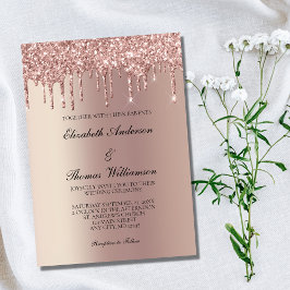 Invitación Boda elegante y moderna con destellos de rosa dora