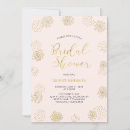 Invitación Boda elegante y moderna con patrón dorado y rosa I