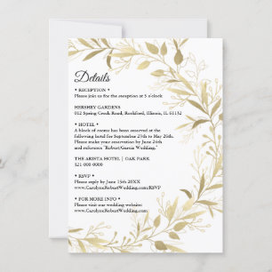 Invitación Boda elegante y moderno con detalles de la hoja de