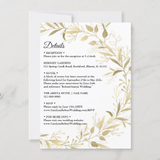 Invitación Boda elegante y moderno con detalles de la hoja de