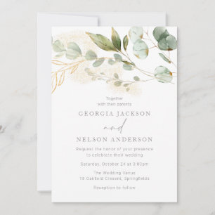 Invitación Boda elegante y moderno de hojas verdes sabrosas