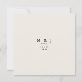 Invitación Boda elegante y moderno de la plaza Beige-Beige