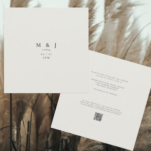 Invitación Boda elegante y moderno de la plaza Beige-Beige