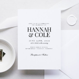 Invitación Boda elegante y moderno de negrita