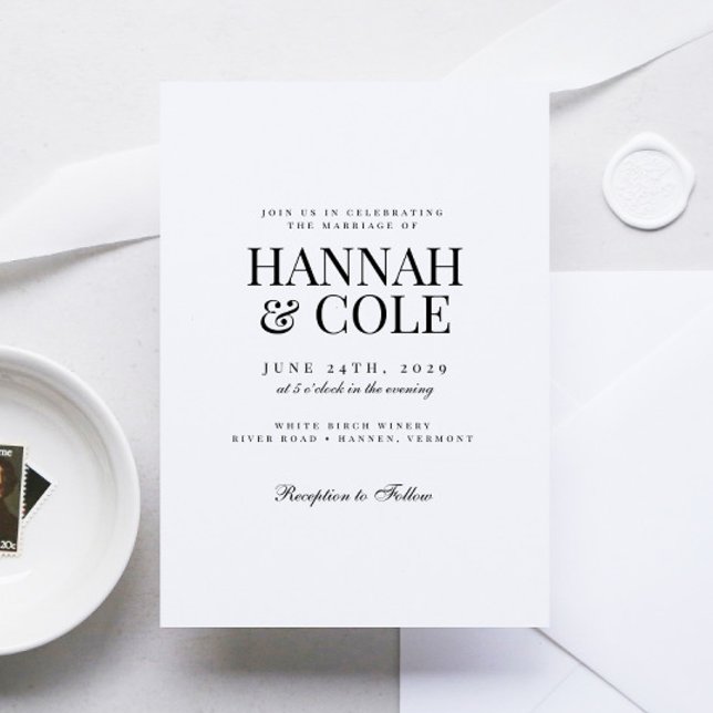 Invitación Boda elegante y moderno de negrita (Subido por el creador)