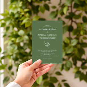 Invitación Boda elegante y moderno de paleta verde sabio