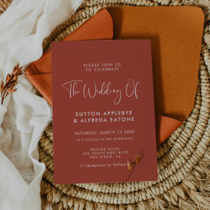 Invitación Boda elegante y moderno de terracota