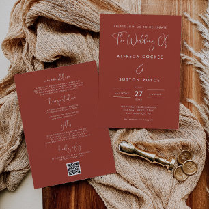 Invitación Boda elegante y moderno de Terracota