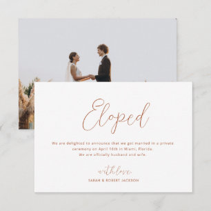 invitación boda elopada, delgada sript