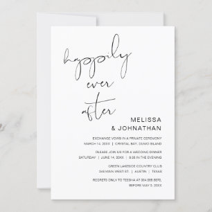 Invitación Boda Elopement, Afortunadamente Después De Fiesta