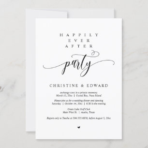 Invitación Boda Elopement, Afortunadamente Después De Fiesta