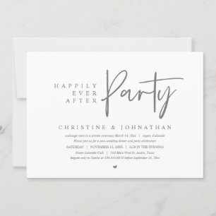 Invitación Boda Elopement, Afortunadamente Después De Fiesta