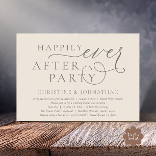 Invitación Boda Elopement, Afortunadamente Después De Fiesta