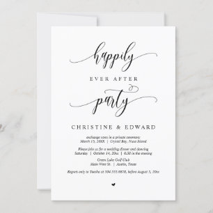 Invitación Boda Elopement, Afortunadamente Después De Fiesta