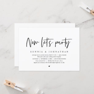 Invitación Boda Elopement, ahora vamos fiesta