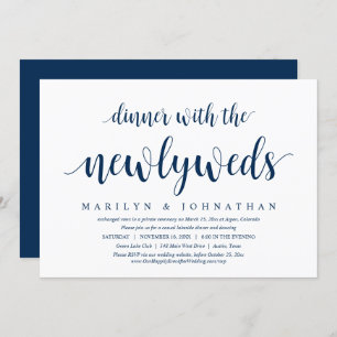 Invitación Boda Elopement, Cena Con Los Recién Matrimonios