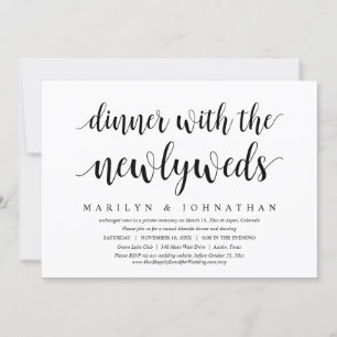Invitación Boda Elopement, Cena Con Los Recién Matrimonios
