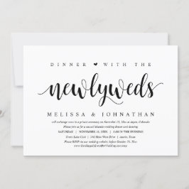 Invitación Boda Elopement, Cena Con Los Recién Matrimonios