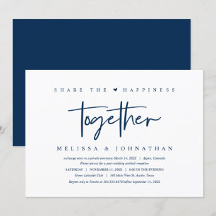 Invitación Boda Elopement, comparte la felicidad Invita