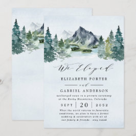 Invitación Boda Elopement de Mountain Evergreen Rustic Trees