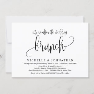Invitación Boda Elopement, Después Del Boda Brunch