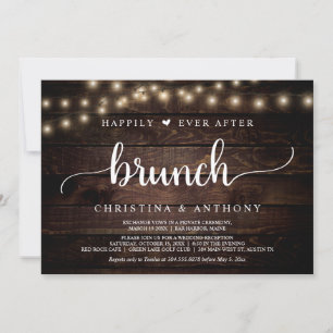 Invitación Boda Elopement, Feliz Nunca Después De Brunch