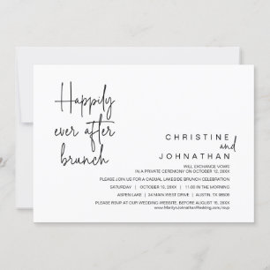 Invitación Boda Elopement, Feliz Nunca Después De Brunch