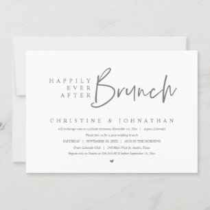 Invitación Boda Elopement, Feliz Nunca Después De Brunch
