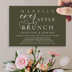 Invitación Boda Elopement, Feliz Nunca Después De Brunch