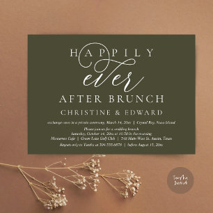 Invitación Boda Elopement, Feliz Nunca Después De Brunch