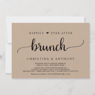 Invitación Boda Elopement, Feliz Nunca Después De Brunch