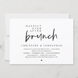Invitación Boda Elopement, Feliz Nunca Después De Brunch