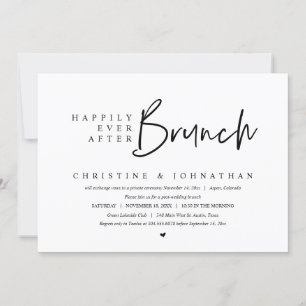 Invitación Boda Elopement, Feliz Nunca Después De Brunch